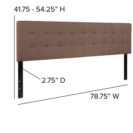 Flash Furniture King, Bedford Headboard, Camel Fabric HG-HB1704-K-C-GG